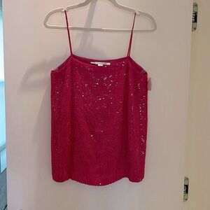 DVF Pink Silk and Sequined Camisole. Lined